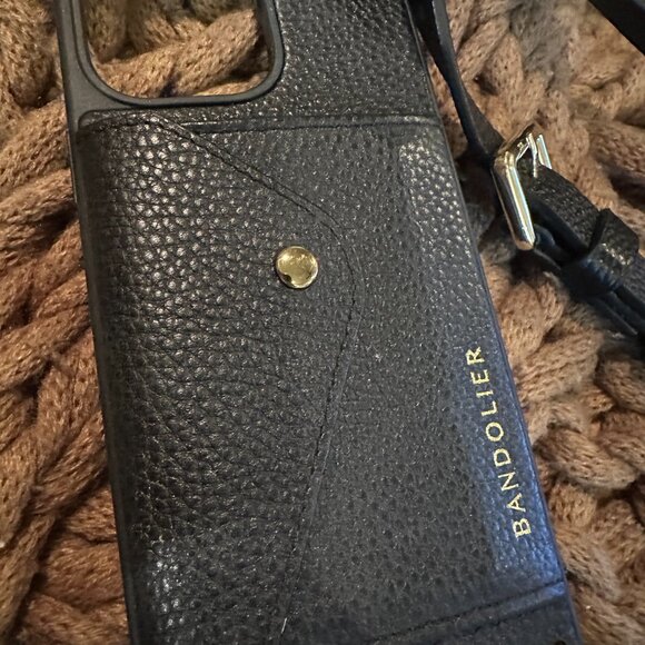 Bandolier HAILEY Crossbody IPhone Case in Black/Gold Iphone Pro Max 14 - Picture 2 of 3